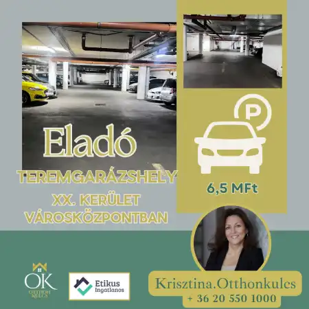 Eladó garázs, Budapest, XX. kerület 14 m² 6.5 M Ft