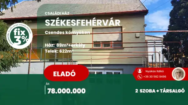 Eladó ingatlan, Székesfehérvár 2 szoba 89 m² 78 M Ft