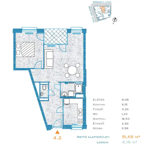 Eladó lakás, Budapest, IX. kerület 2 szoba 52 m² 94.6 M Ft