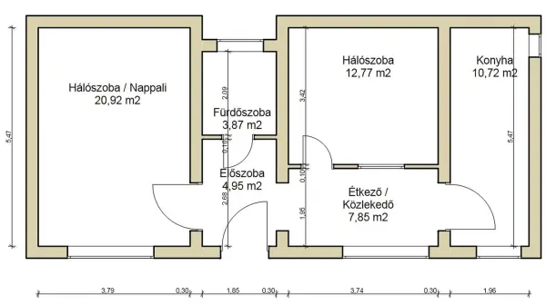 Eladó lakás, Budapest, IX. kerület 2 szoba 61 m² 86.5 M Ft