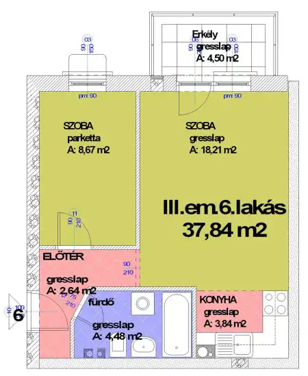 Eladó lakás, Budapest, X. kerület 1+1 szoba 40 m² 44.9 M Ft