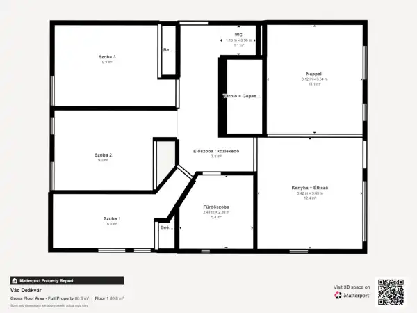Eladó lakás, Vác 1+3 szoba 70 m² 110 M Ft