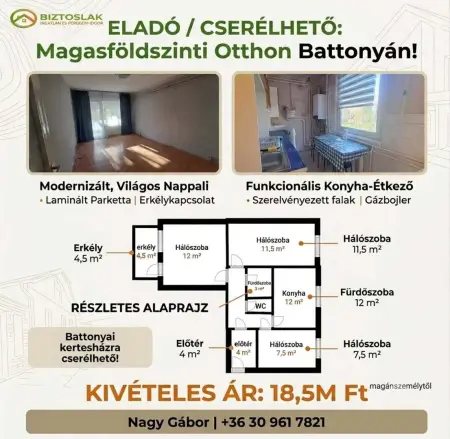 eladó panel lakás, Battonya