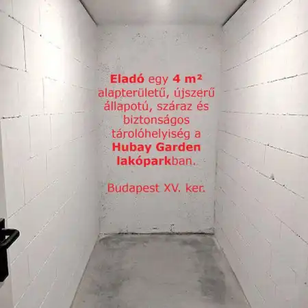 eladó tárolóhelyiség, Budapest, XV. kerület