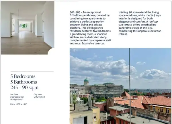 Eladó új építésű lakás, Budapest, I. kerület 5 szoba 245 m² 1000 M Ft