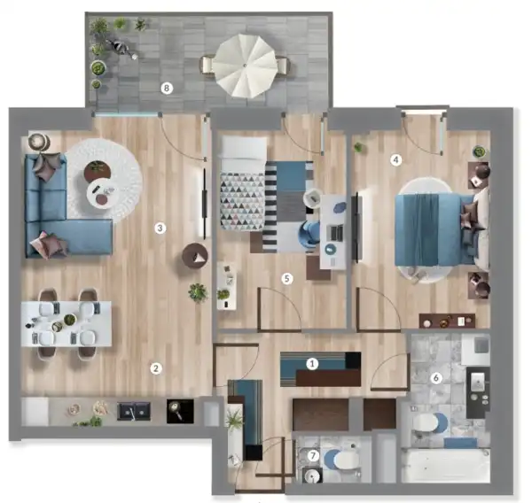 Eladó új építésű lakás, Budapest, XIII. kerület 3 szoba 60 m² 105.99 M Ft