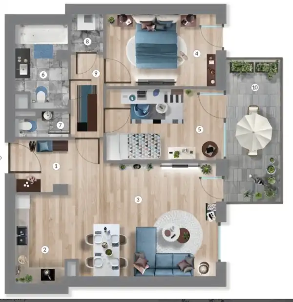 Eladó új építésű lakás, Budapest, XIII. kerület 3 szoba 63 m² 113.49 M Ft