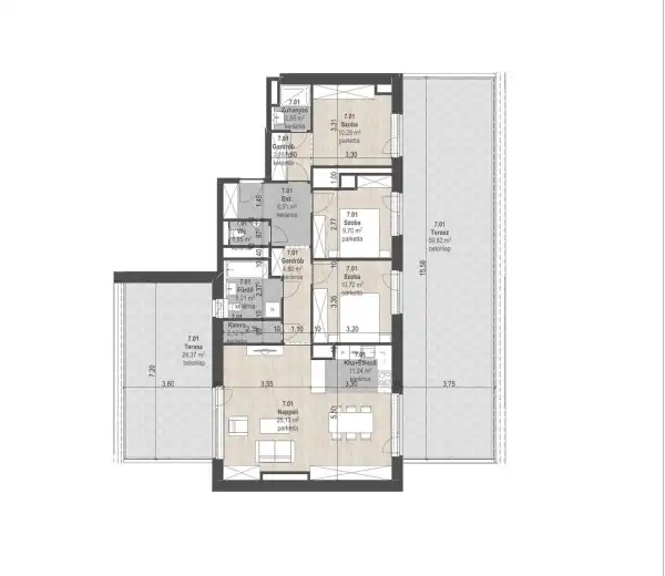 Eladó új építésű lakás, Budapest, XIII. kerület 4 szoba 93 m² 232.07 M Ft