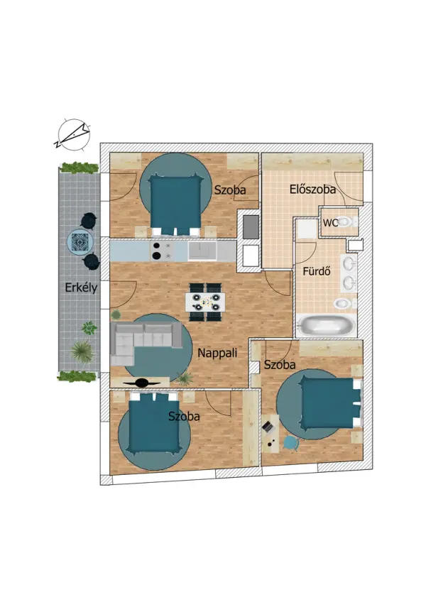 Eladó új építésű lakás, Budapest, XIII. kerület 4 szoba 77 m² 103.32 M Ft
