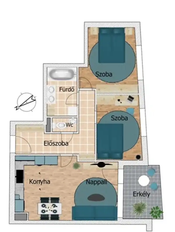 Eladó új építésű lakás, Budapest, XIII. kerület 3 szoba 63 m² 99.88 M Ft