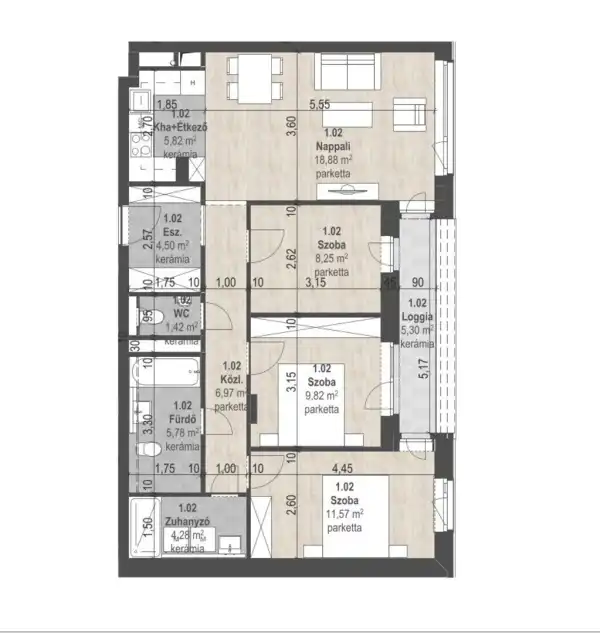 Eladó új építésű lakás, Budapest, XIII. kerület 4 szoba 77 m² 137.9 M Ft