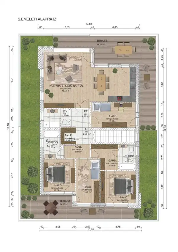 Eladó új építésű lakás, Budapest, XIV. kerület 4 szoba 185 m² 170 M Ft