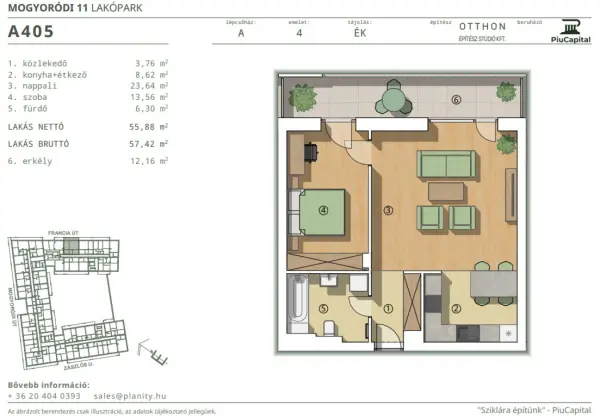 Eladó új építésű lakás, Budapest, XIV. kerület 2 szoba 56 m² 92.87 M Ft