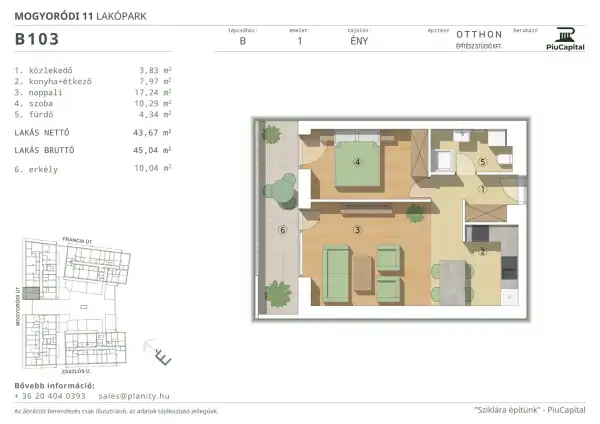 Eladó új építésű lakás, Budapest, XIV. kerület 2 szoba 44 m² 85.66 M Ft