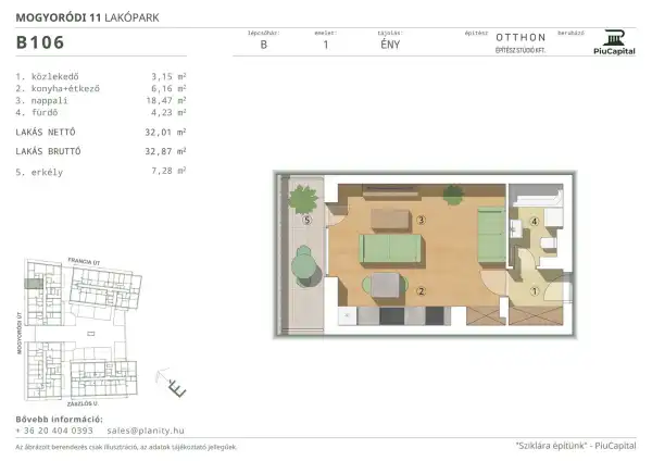Eladó új építésű lakás, Budapest, XIV. kerület 1 szoba 32 m² 64.7 M Ft