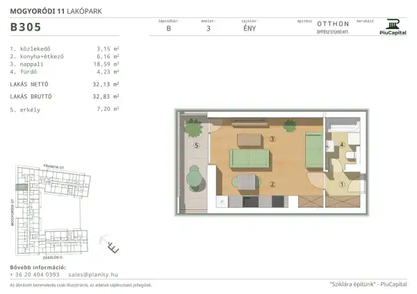 Eladó új építésű lakás, Budapest, XIV. kerület 1 szoba 32 m² 64.7 M Ft