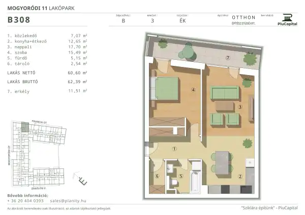 Eladó új építésű lakás, Budapest, XIV. kerület 2 szoba 61 m² 98.14 M Ft