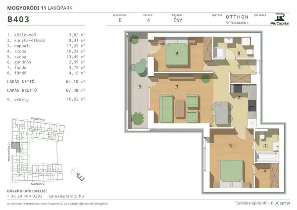 Eladó új építésű lakás, Budapest, XIV. kerület 3 szoba 64 m² 114.1 M Ft
