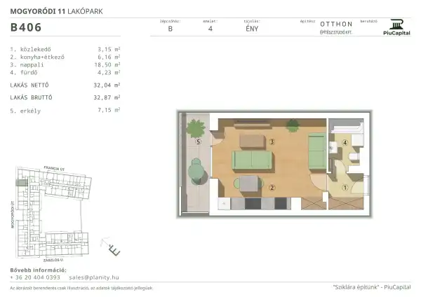 Eladó új építésű lakás, Budapest, XIV. kerület 1 szoba 32 m² 67.03 M Ft