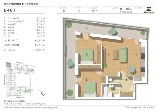 Eladó új építésű lakás, Budapest, XIV. kerület 3 szoba 64 m² 115.51 M Ft