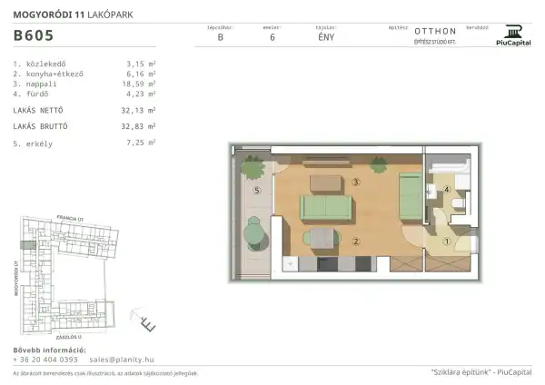 Eladó új építésű lakás, Budapest, XIV. kerület 1 szoba 32 m² 69.58 M Ft