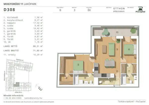 Eladó új építésű lakás, Budapest, XIV. kerület 3 szoba 69 m² 116.06 M Ft