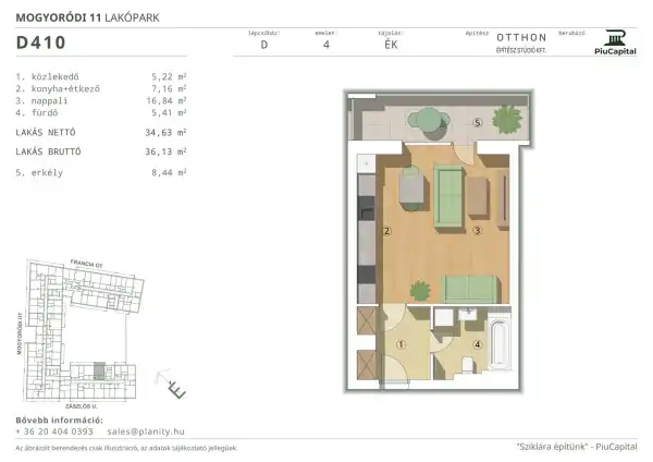 Eladó új építésű lakás, Budapest, XIV. kerület 1 szoba 35 m² 73.52 M Ft