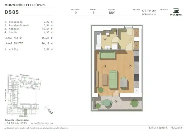 Eladó új építésű lakás, Budapest, XIV. kerület 1 szoba 35 m² 74.49 M Ft