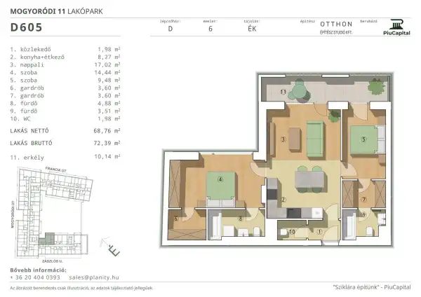 Eladó új építésű lakás, Budapest, XIV. kerület 3 szoba 69 m² 124.97 M Ft