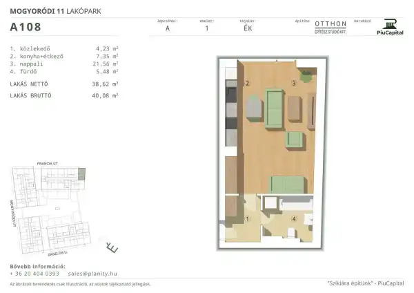 Eladó új építésű lakás, Budapest, XIV. kerület 1 szoba 39 m² 63.52 M Ft