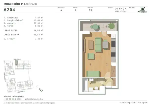 Eladó új építésű lakás, Budapest, XIV. kerület 1 szoba 35 m² 64.68 M Ft
