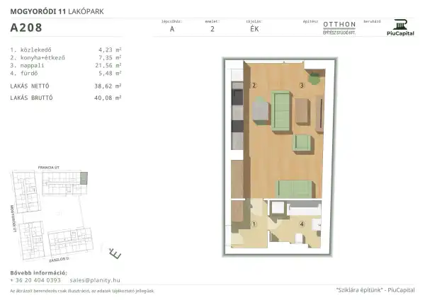 Eladó új építésű lakás, Budapest, XIV. kerület 1 szoba 39 m² 64.71 M Ft