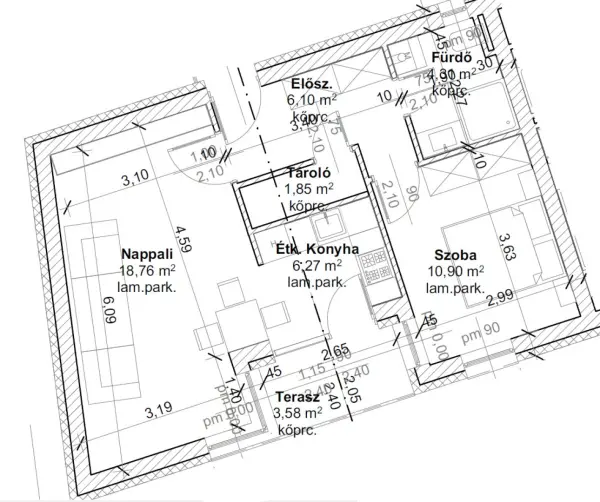 Eladó új építésű lakás, Nyíregyháza 2 szoba 50 m² 47.5 M Ft