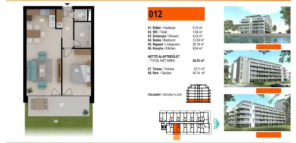 Eladó új építésű lakás, Siófok 2 szoba 54 m² 105.6 M Ft