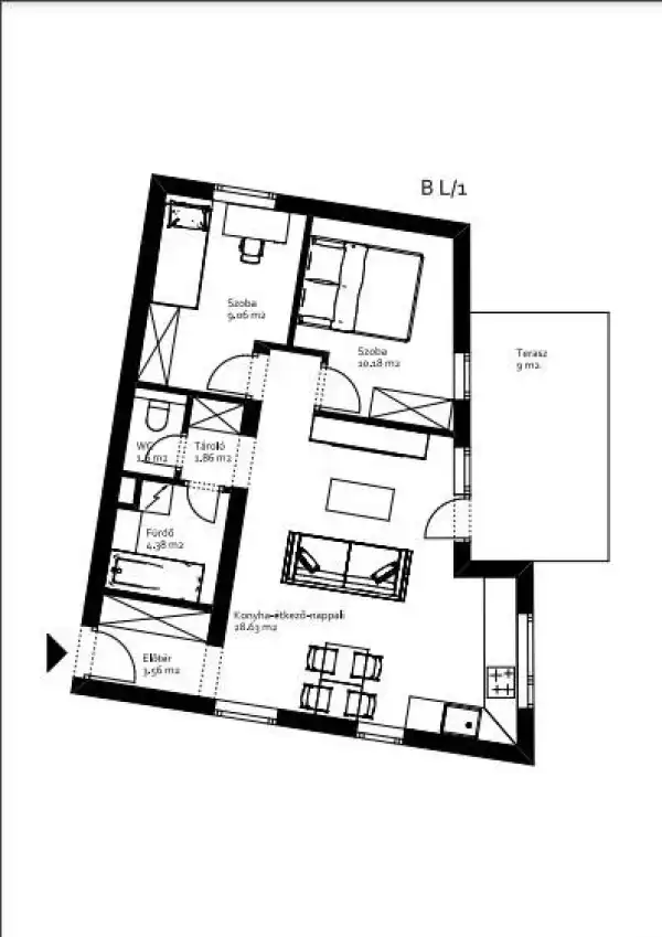 Eladó újépítésű lakás, Tatabánya 3 szoba 64 m² 49.95 M Ft