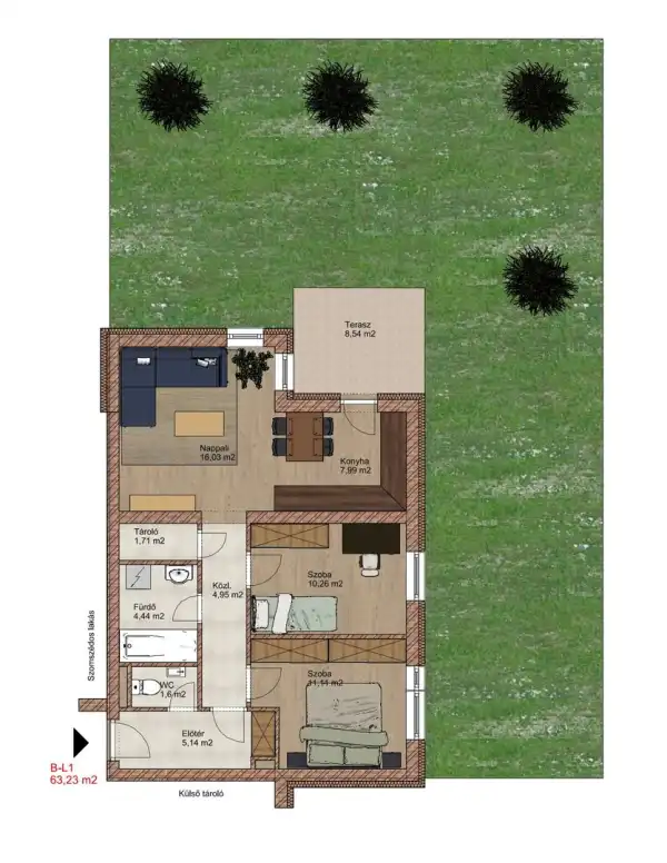 Eladó újépítésű lakás, Tatabánya 3 szoba 63 m² 55 M Ft