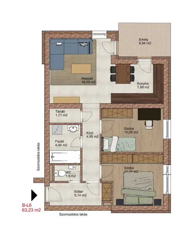 Eladó újépítésű lakás, Tatabánya 3 szoba 63 m² 52 M Ft