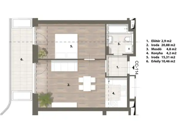 Eladó újszerű lakás, Budapest, XIV. kerület 2 szoba 48 m² 104.96 M Ft