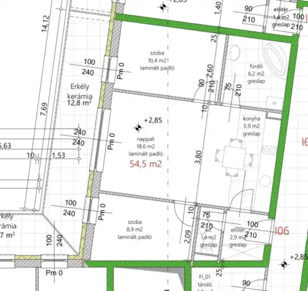 Eladó újszerű lakás, Vámosszabadi 2 szoba 54 m² 54.5725 M Ft