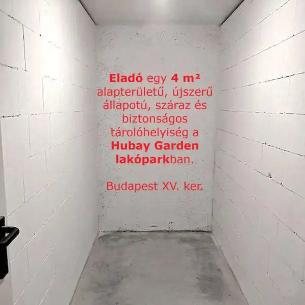 Eladó újszerű tárolóhelyiség, Budapest, XV. kerület 4 m² 3 M Ft
