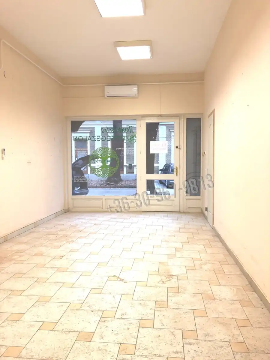 eladó üzlethelyiség utcai bejáratos, Békéscsaba