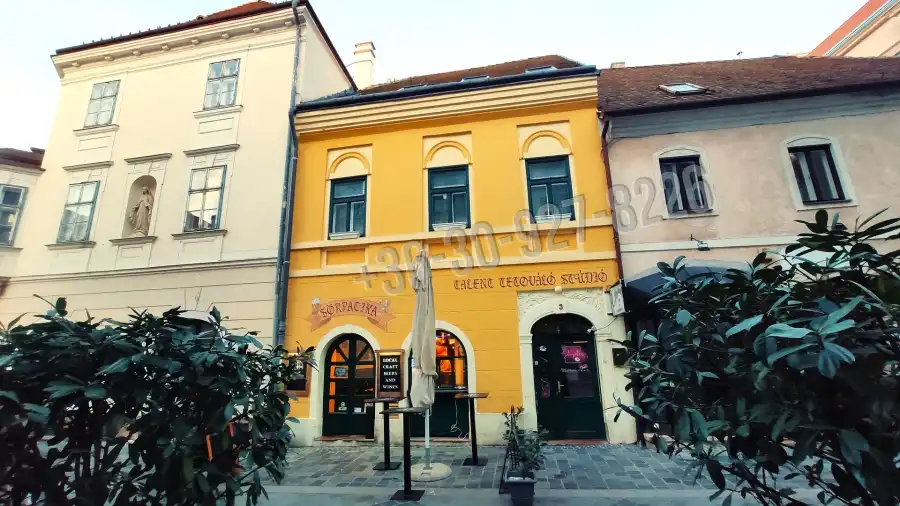 eladó üzlethelyiség utcai bejáratos, Győr