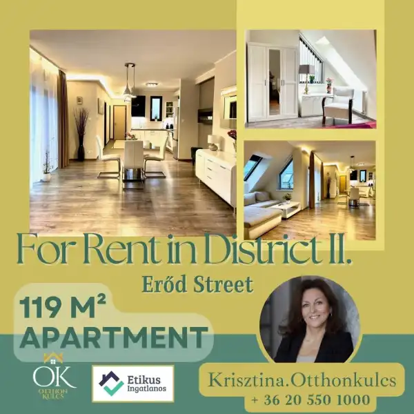Kiadó lakás, Budapest, II. kerület 3 szoba 119 m² 590 E Ft/hó