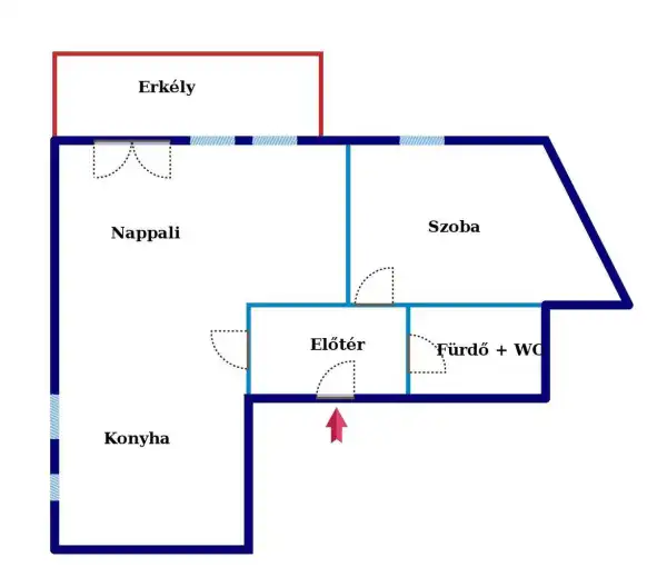 Kiadó újszerű lakás, Budapest, I. kerület 1 szoba 55 m² 476 E Ft/hó + Áfa